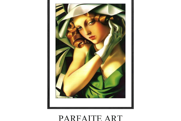 Art Deco,Framed Prints,Woman Portrait,Wall Art,Giclée technique #39 Black Framed