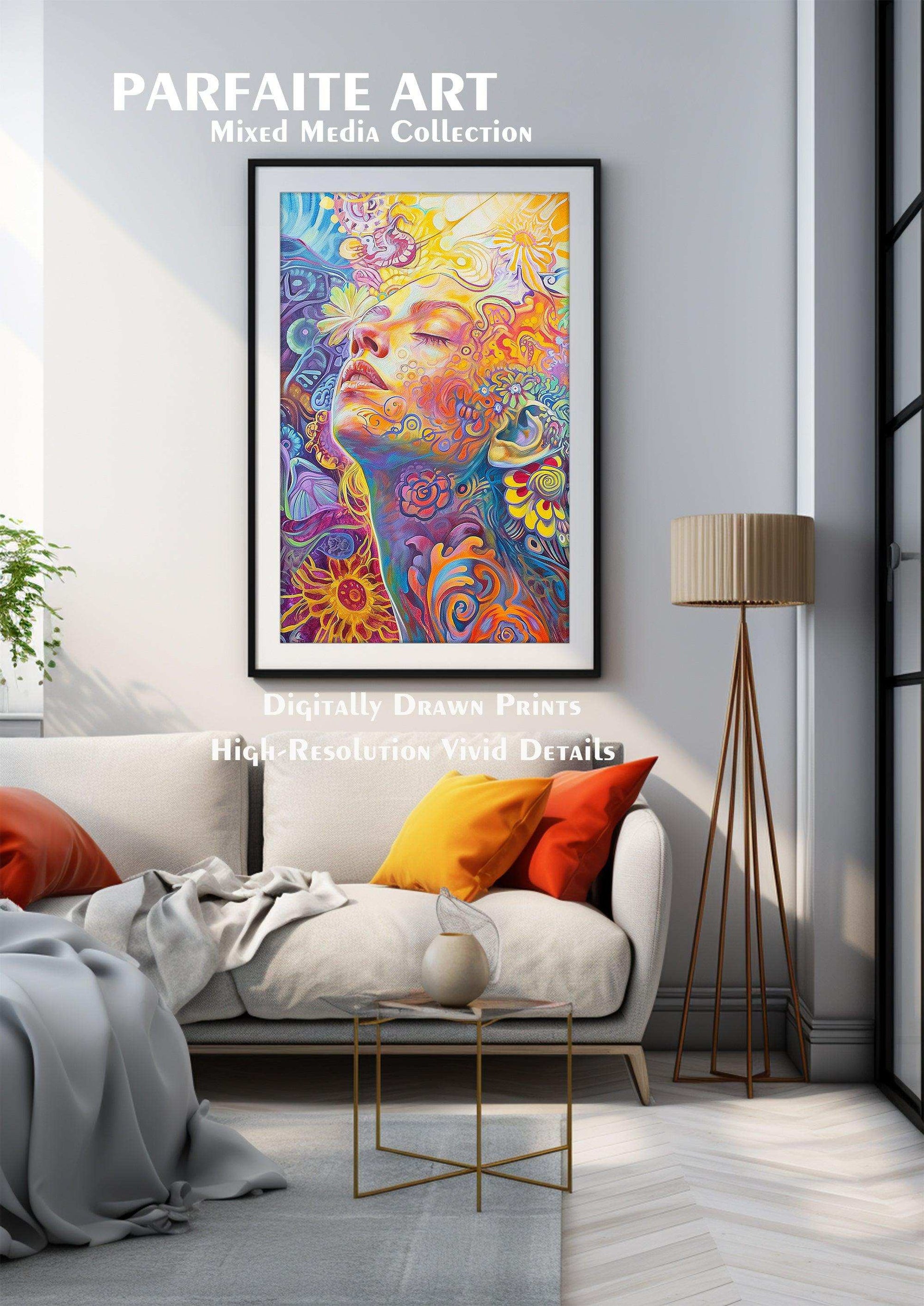 Illustration | Colorful Wall Art Decor |Wall Art Print |Digital Art Poster|Moody Wall Decoration，bedroom livingroom,kidsroom|PRINTABLE Art |Digital Download