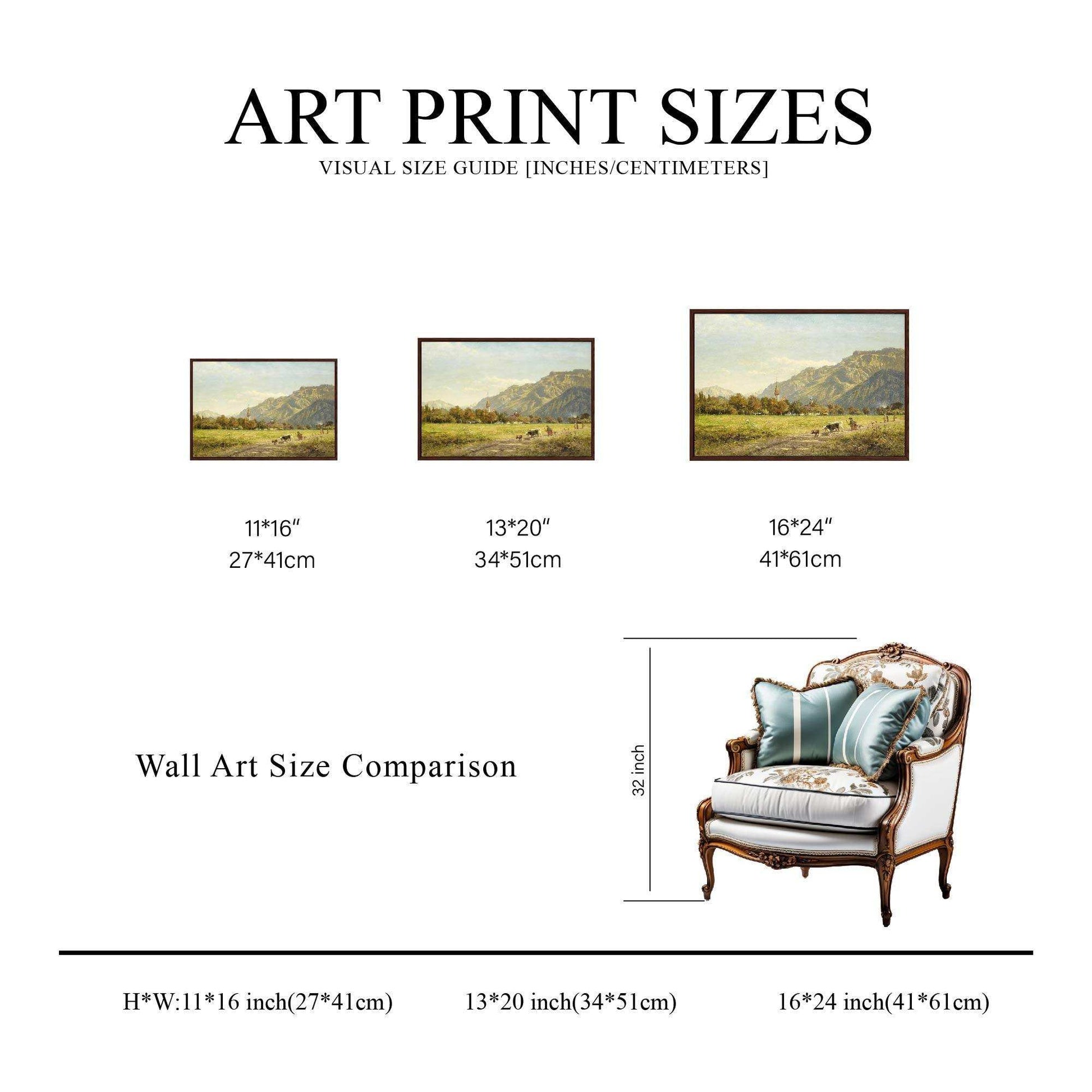 Classical Framed Giclée Prints of Landscapes,Wall Art #50