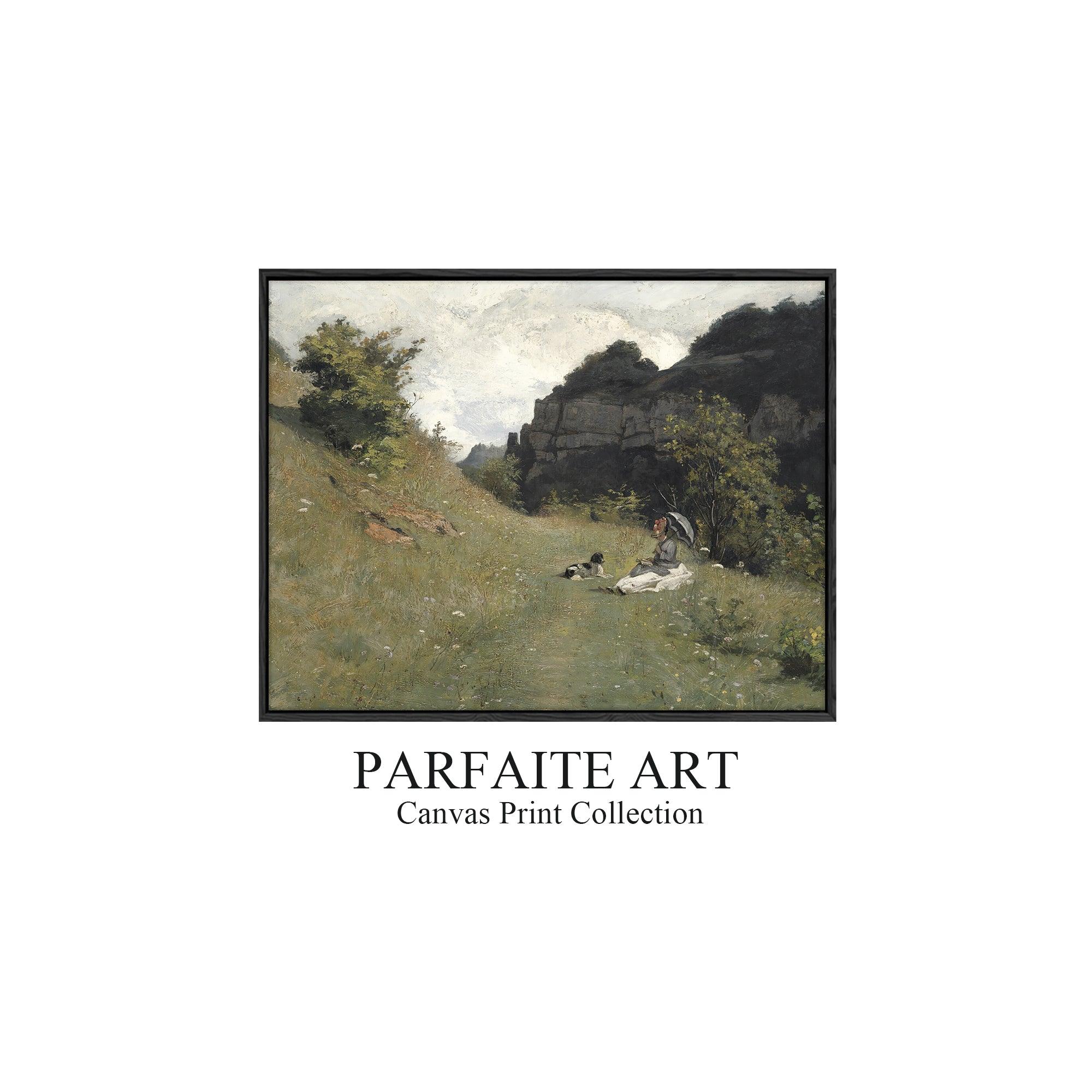Giclée Classic Landscape Oil Paintings on Canvas - Vintage Art Deco Wall Prints #69 Black