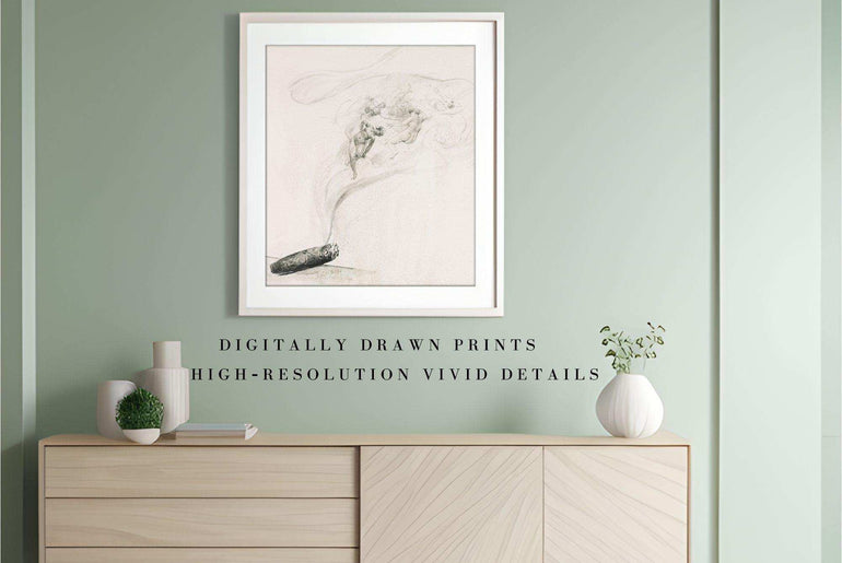 Wall Art Prints, Cigar Sketches, Giclée Printing Pechniques. #21