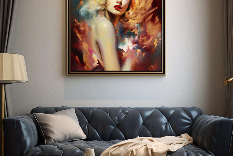 Monroe，Hand Painted Colorful Decorative Canvas Artwork，Moody Wall Decor，Cotton Gloss Canvas Living Room Decor，High-Quality Waterproof Decorative Canvas Art