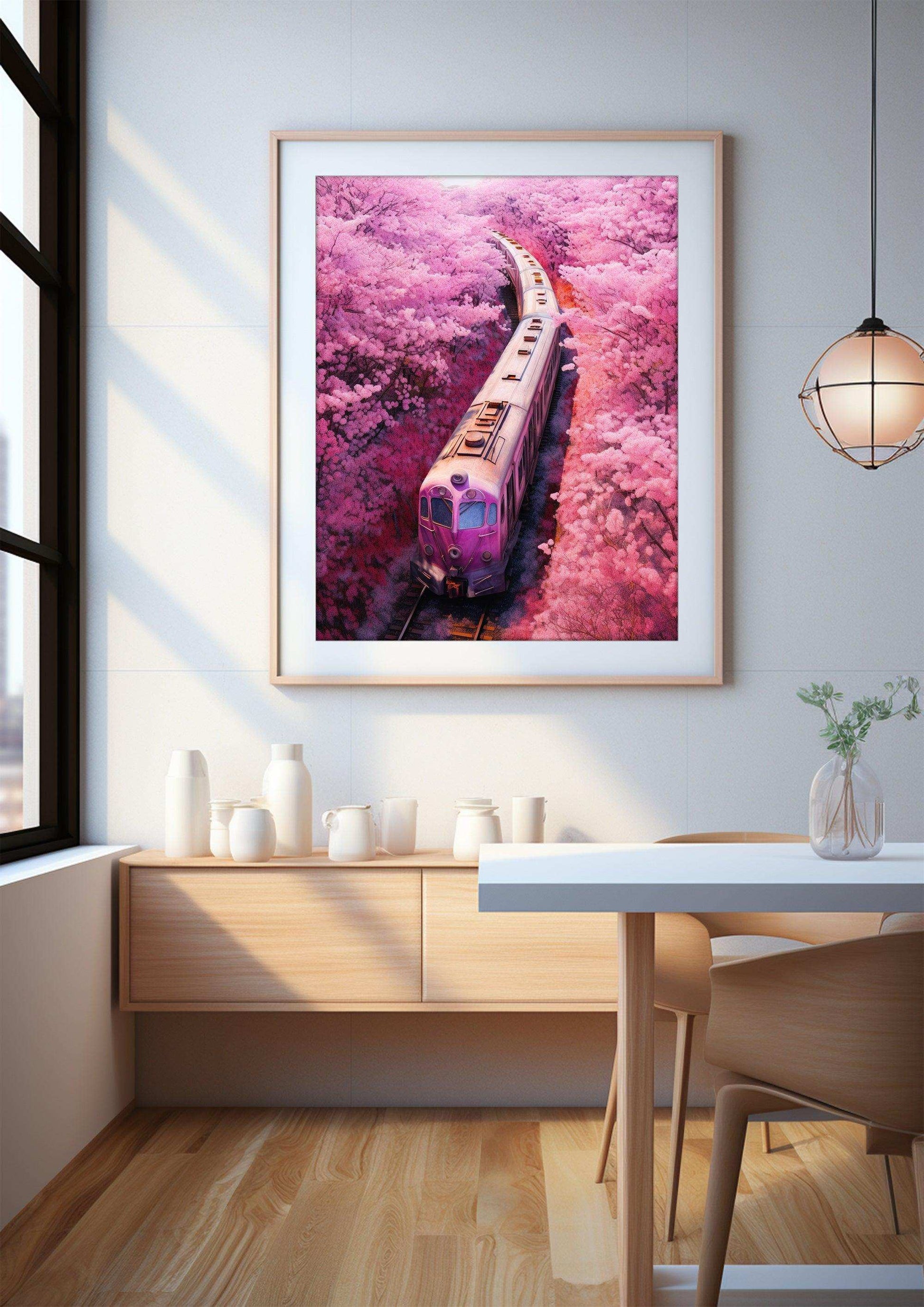 Romantic Train illustration|Wall Art Decor|Wall Art Print |Wall Decorative Arts|Gifts for children，bedroom livingroom,kidsroom|PRINTABLE Art |Digital Download