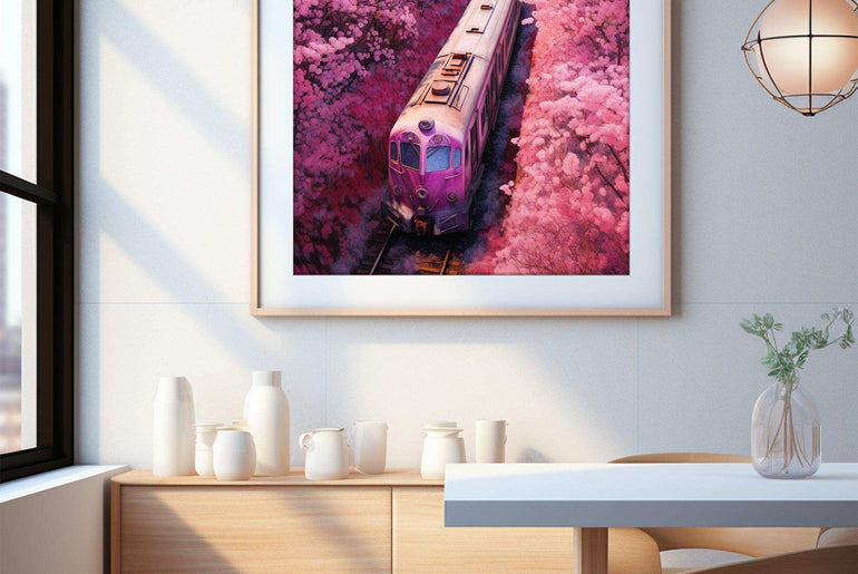 Romantic Train illustration|Wall Art Decor|Wall Art Print |Wall Decorative Arts|Gifts for children，bedroom livingroom,kidsroom|PRINTABLE Art |Digital Download