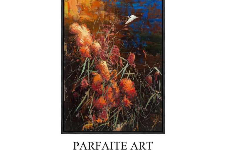 Abstract Art Styles Botanical,Giclée Prints,Framed Canvas Printable #113 black Frame