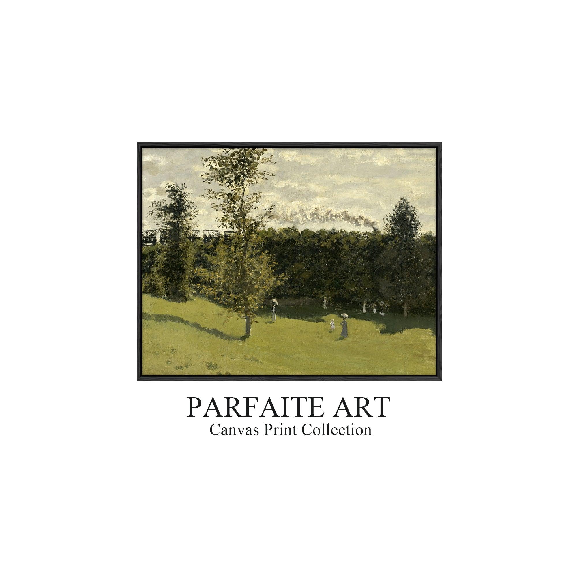 Monet's Artwork: Exquisite Impressionist Landscape Giclée Prints - Art Deco-Infused Vintage Canvas Print #78 Black