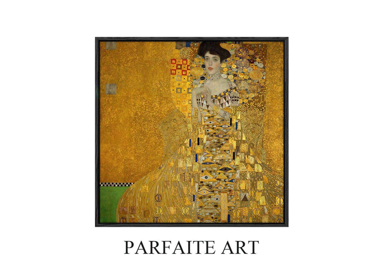 Portrait Art Nouveau, Klimt, Print Giclée Techniques #95 Black