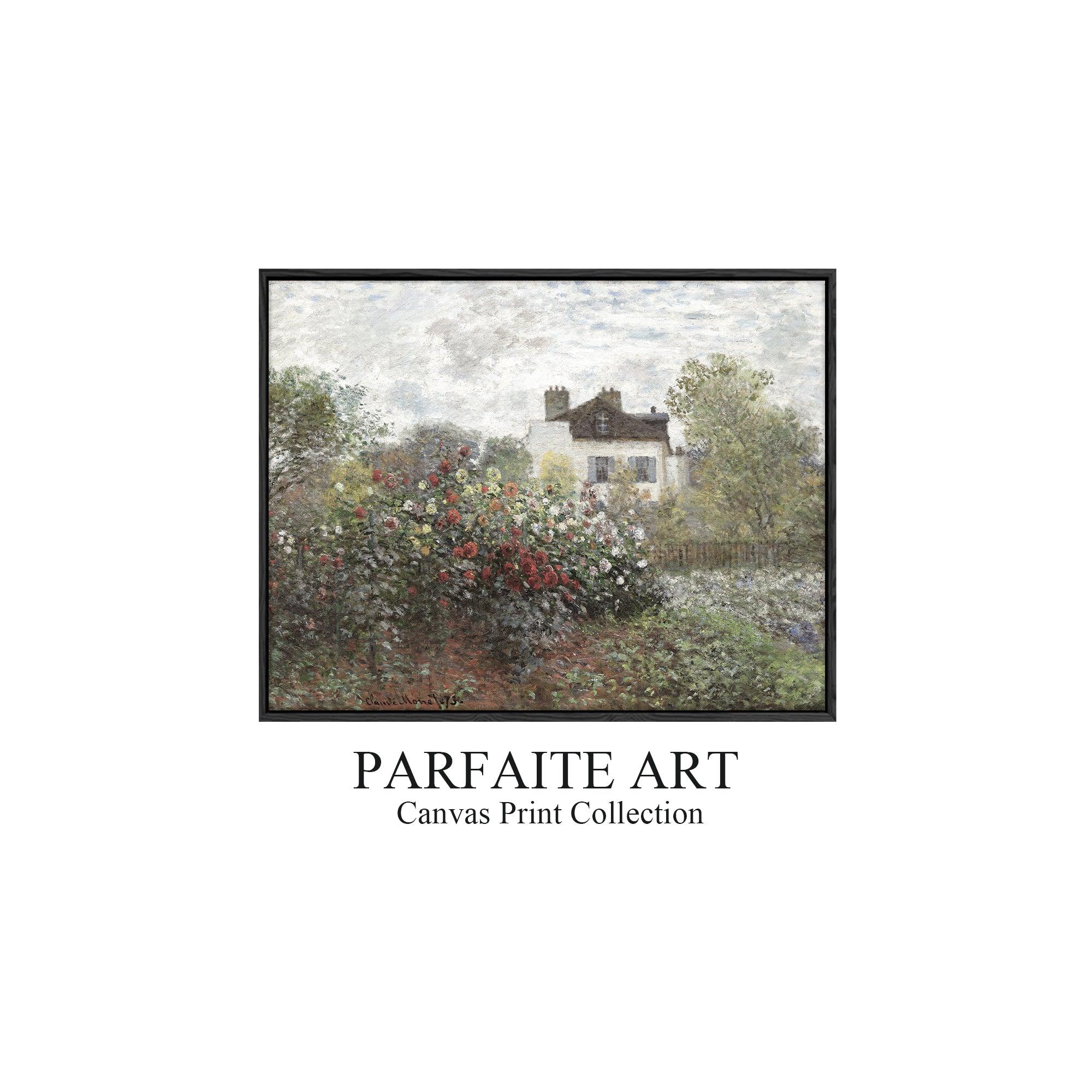 Monet's Artwork: Exquisite Impressionist Landscape Giclée Prints - Art Deco-Infused Vintage Canvas Print #76 Black