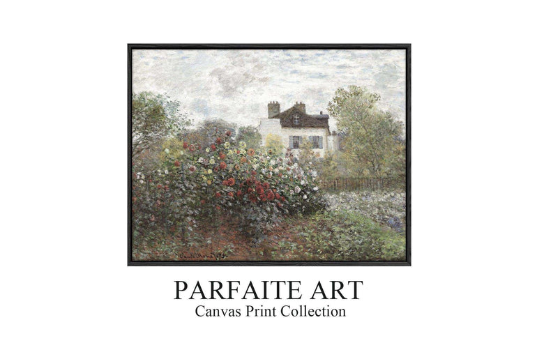 Monet's Artwork: Exquisite Impressionist Landscape Giclée Prints - Art Deco-Infused Vintage Canvas Print #76 Black