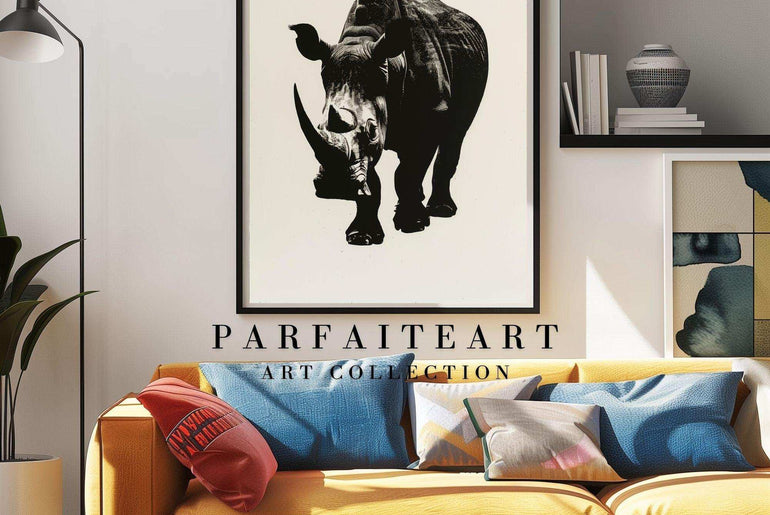 Rhinoceros Ink Art Painting,Wall Art Prints,Poster,Digital Download Files P36