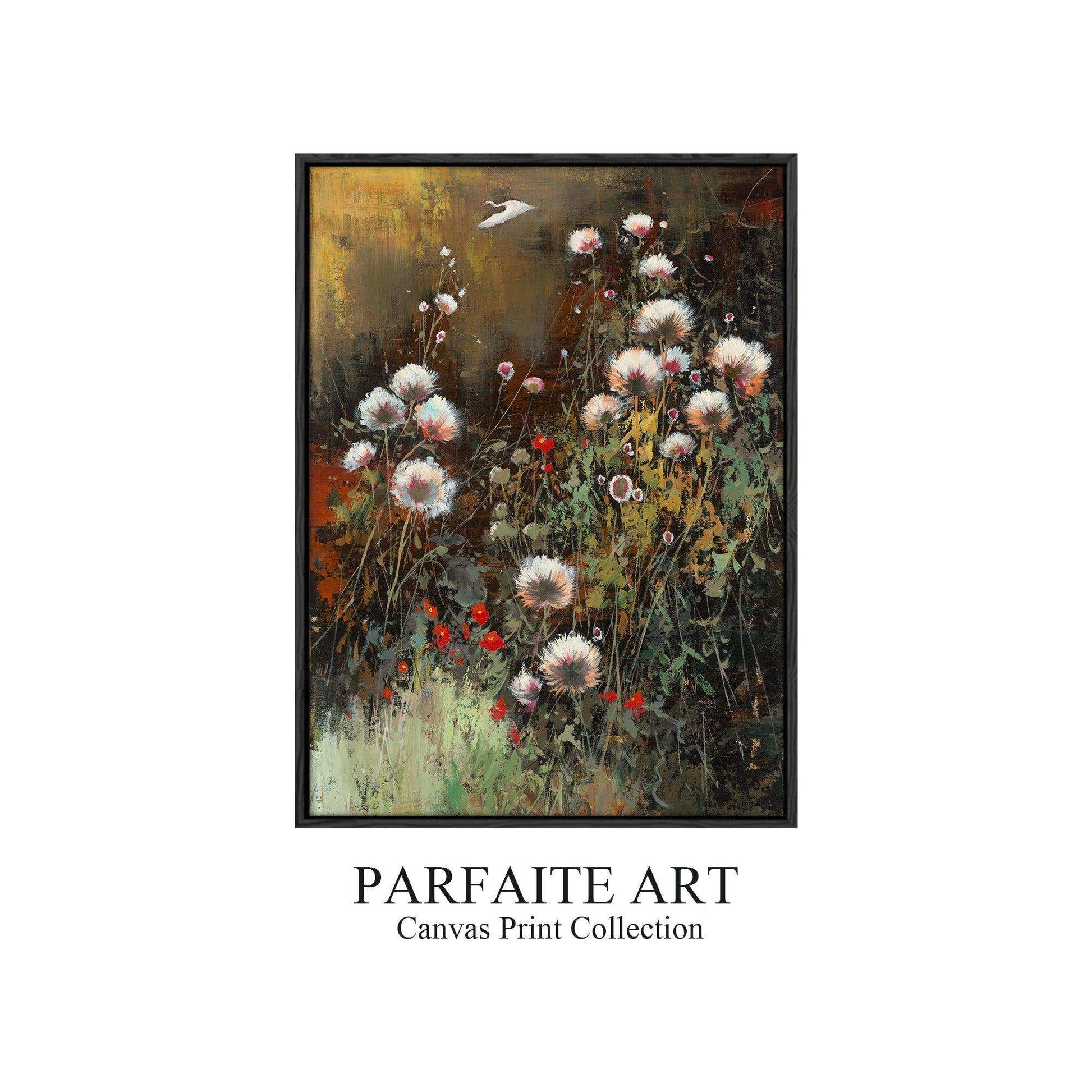 Art Deco Abstract Flowers:Giclée Prints,Framed Canvas Printable #112 - ParfaiteArt