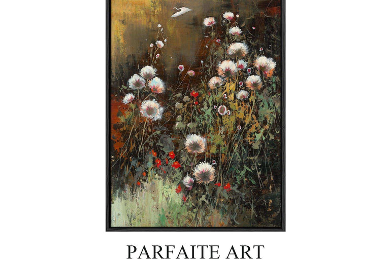 Art Deco Abstract Flowers:Giclée Prints,Framed Canvas Printable #112 - ParfaiteArt