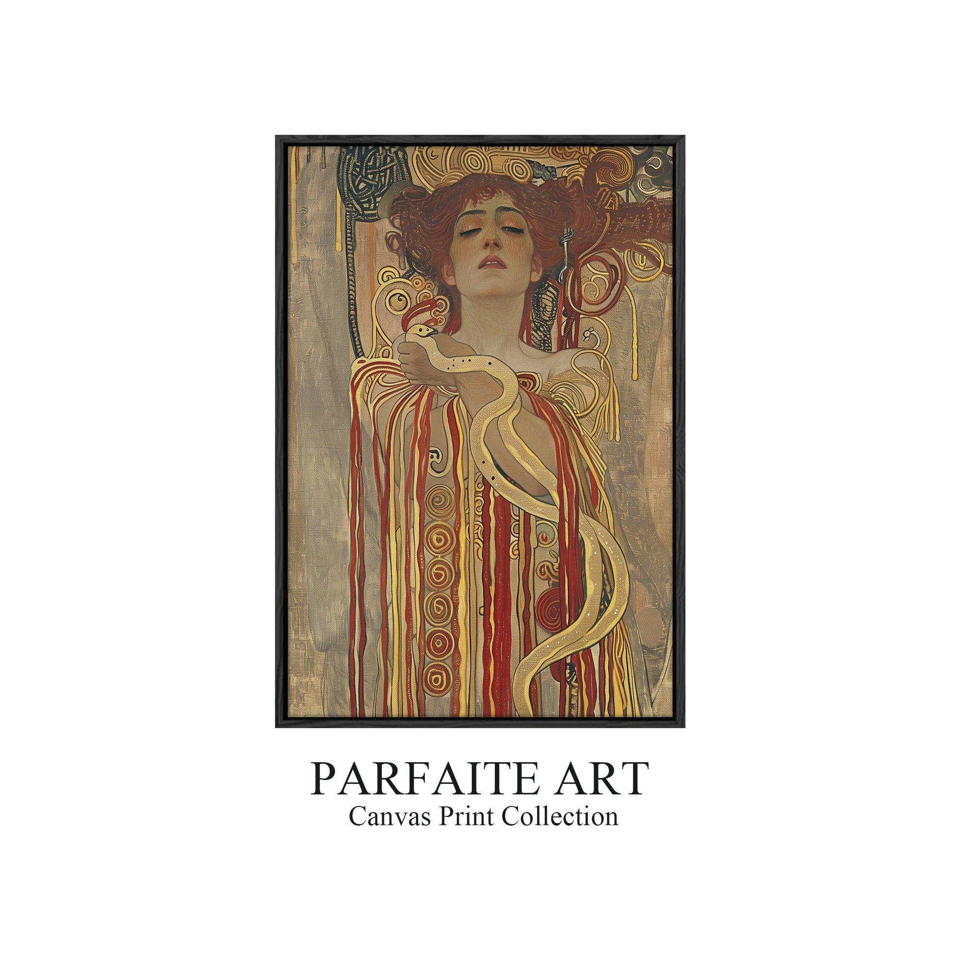 Inspired Giclée Vintage Wall Art,Art Nouveau Portraits,Canvas Prints #89 Black