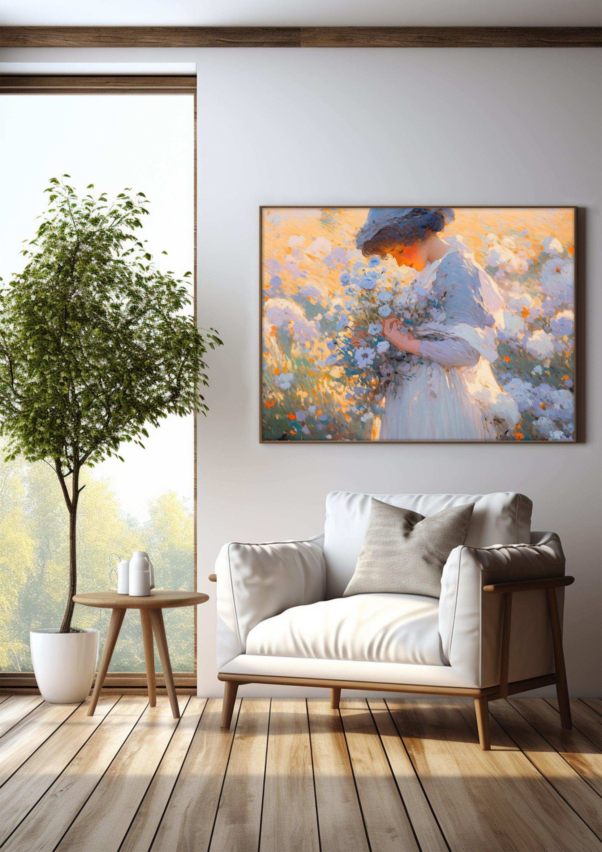 Impressionist Elegance: Timeless Woman Portrait - Vintage Wall Art Canvas for Home & Dining Decor，Digital Download file