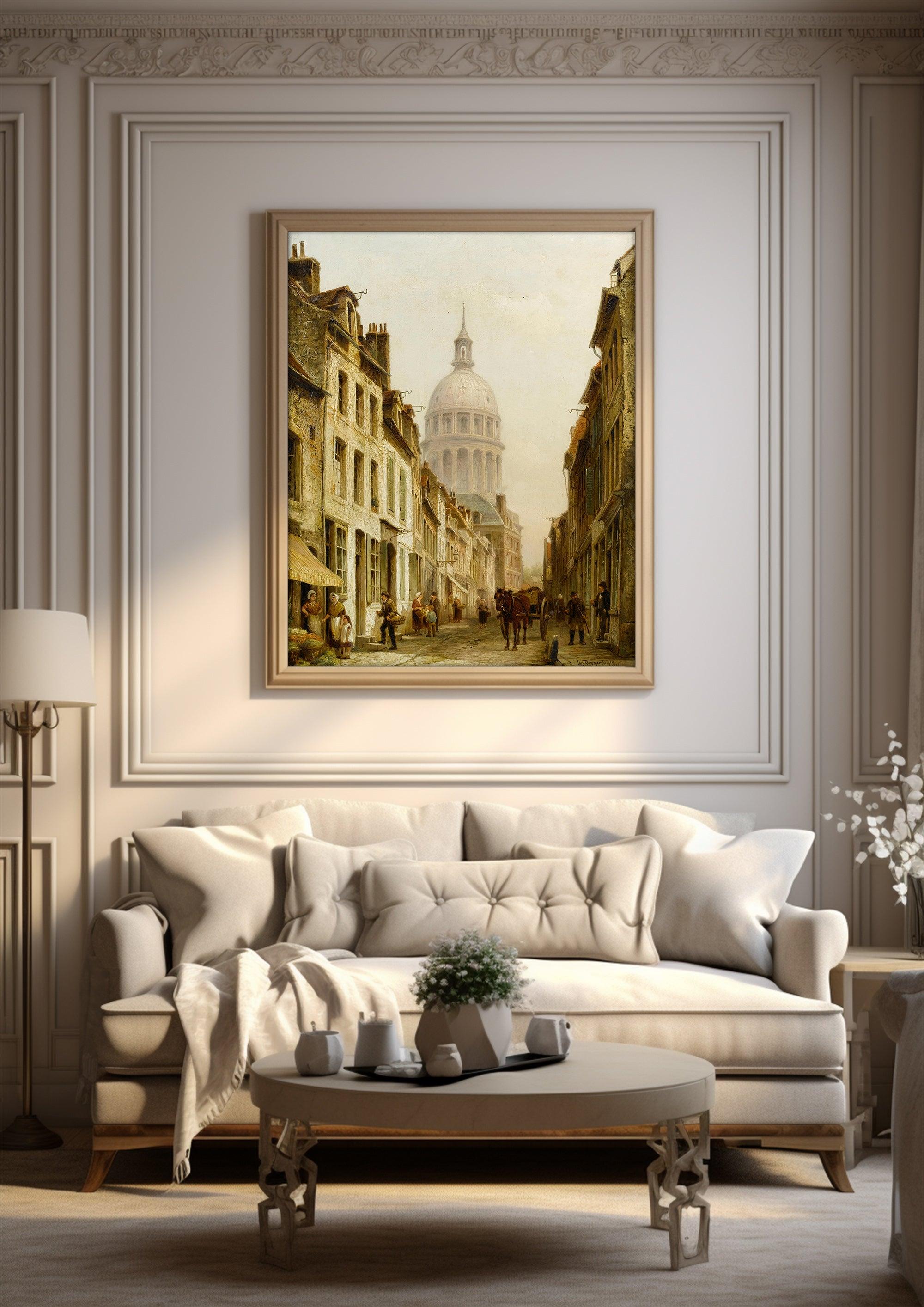 Architectural,Landscape Decorative Painting,Vintage Canvas Painting Prints,World Famous Paintings Series，Moody Wall Decor，High-Quality Waterproof Decorative Canvas Art,Hotel Aisle Living Room Home Decor Art,Giclée Printing Technique