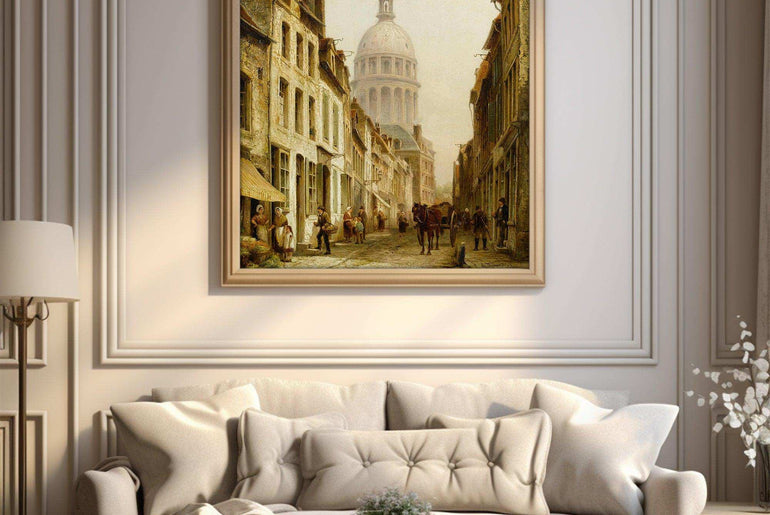 Architectural,Landscape Decorative Painting,Vintage Canvas Painting Prints,World Famous Paintings Series，Moody Wall Decor，High-Quality Waterproof Decorative Canvas Art,Hotel Aisle Living Room Home Decor Art,Giclée Printing Technique