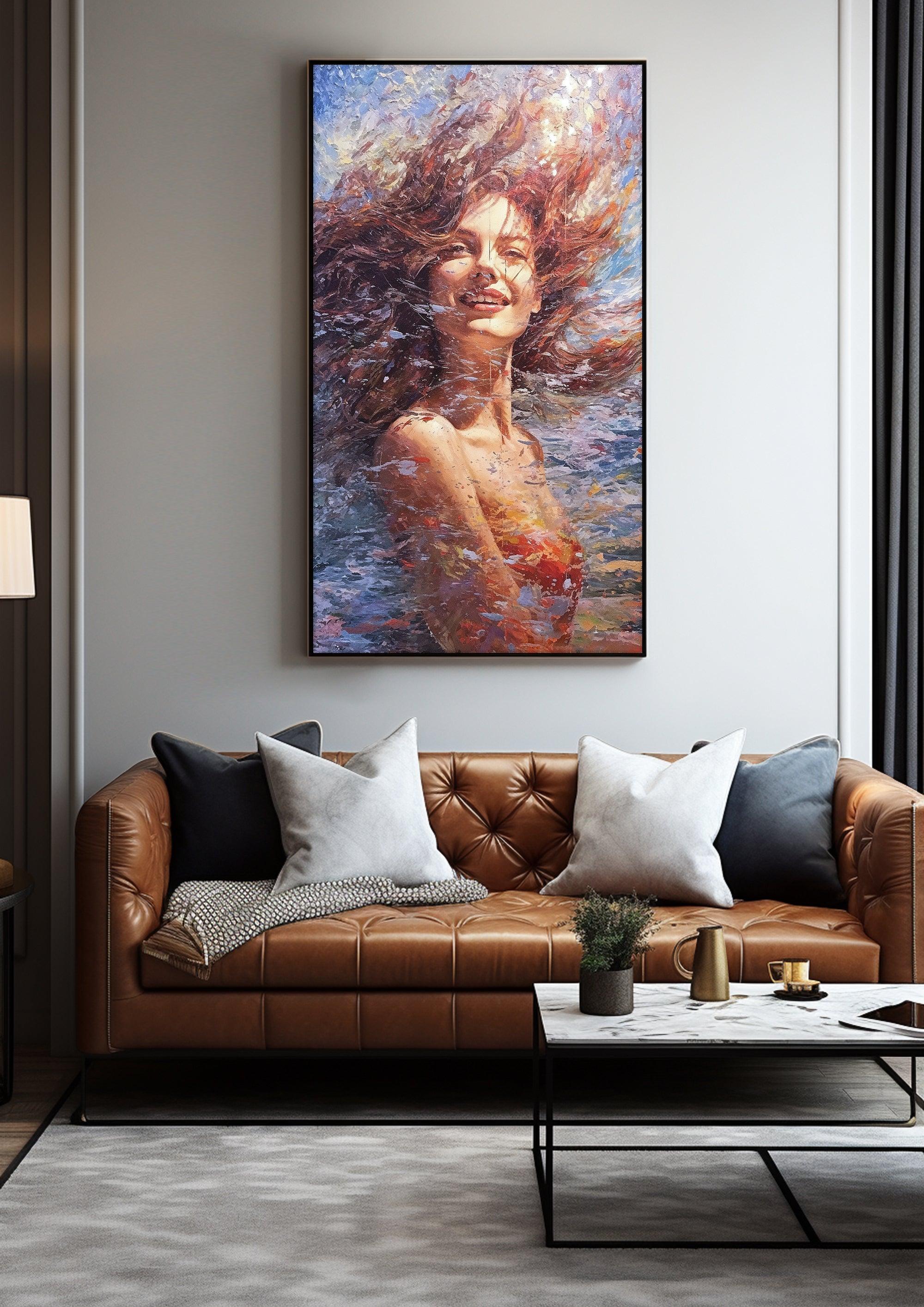 Impressionist Woman - Lively Canvas Art for Sophisticated Interiors，Framed Modern Art Print