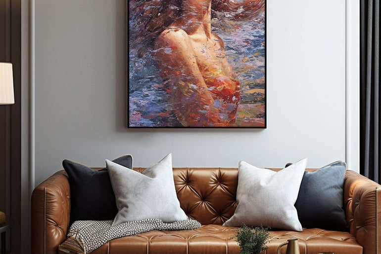 Impressionist Woman - Lively Canvas Art for Sophisticated Interiors，Framed Modern Art Print