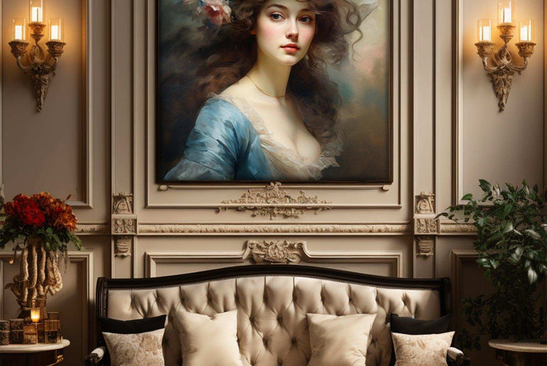 Classical Woman Portrait | Vintage Wall Art | Look Ahead With Deep Emotion |Art Style Thomas Gainsborough |Moody Wall Decor |PRINTABLE Art |Digital Download