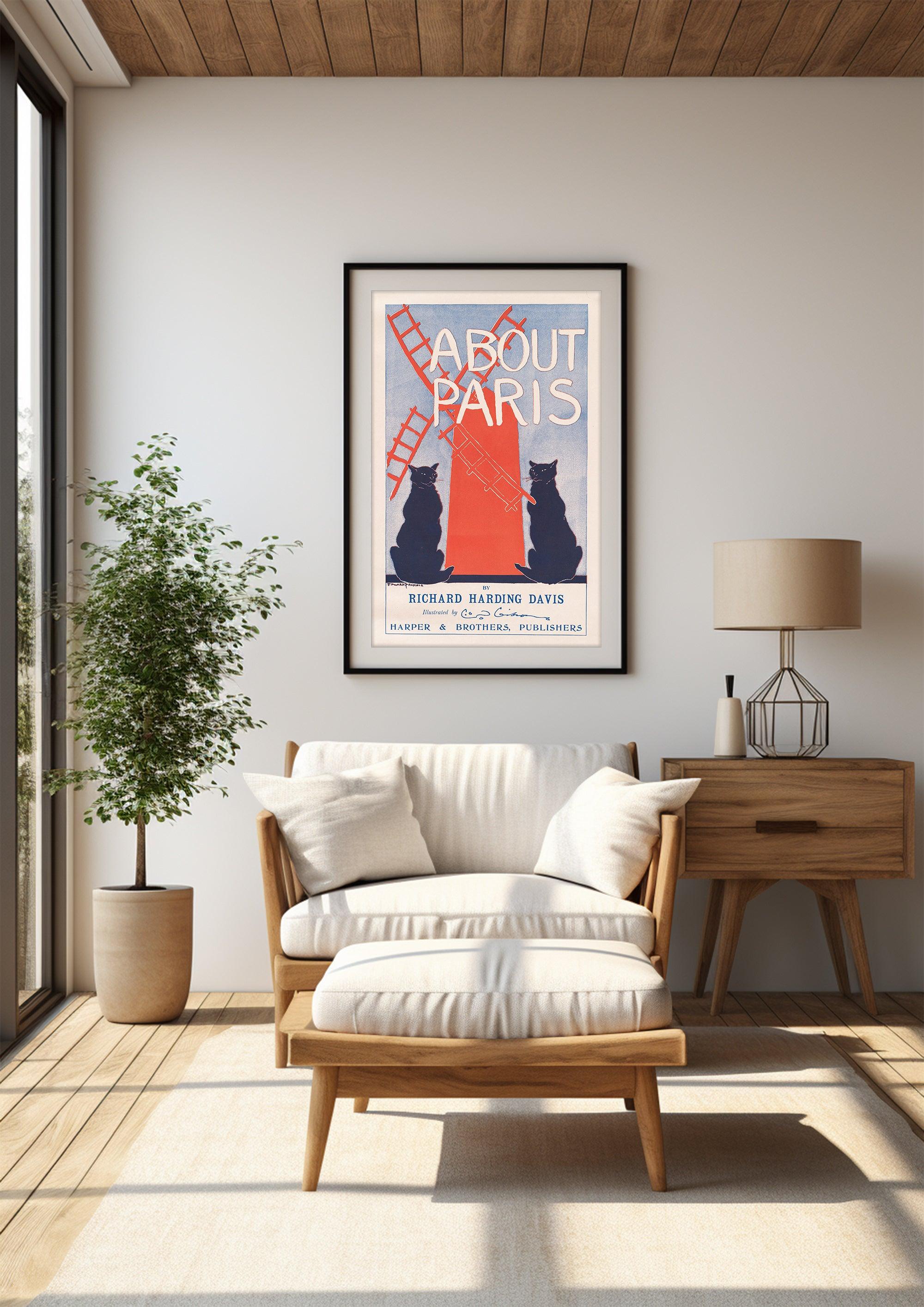 Vintage Cat Art Deco Poster - Giclée Framed Wall Art Prints For Living Room #23