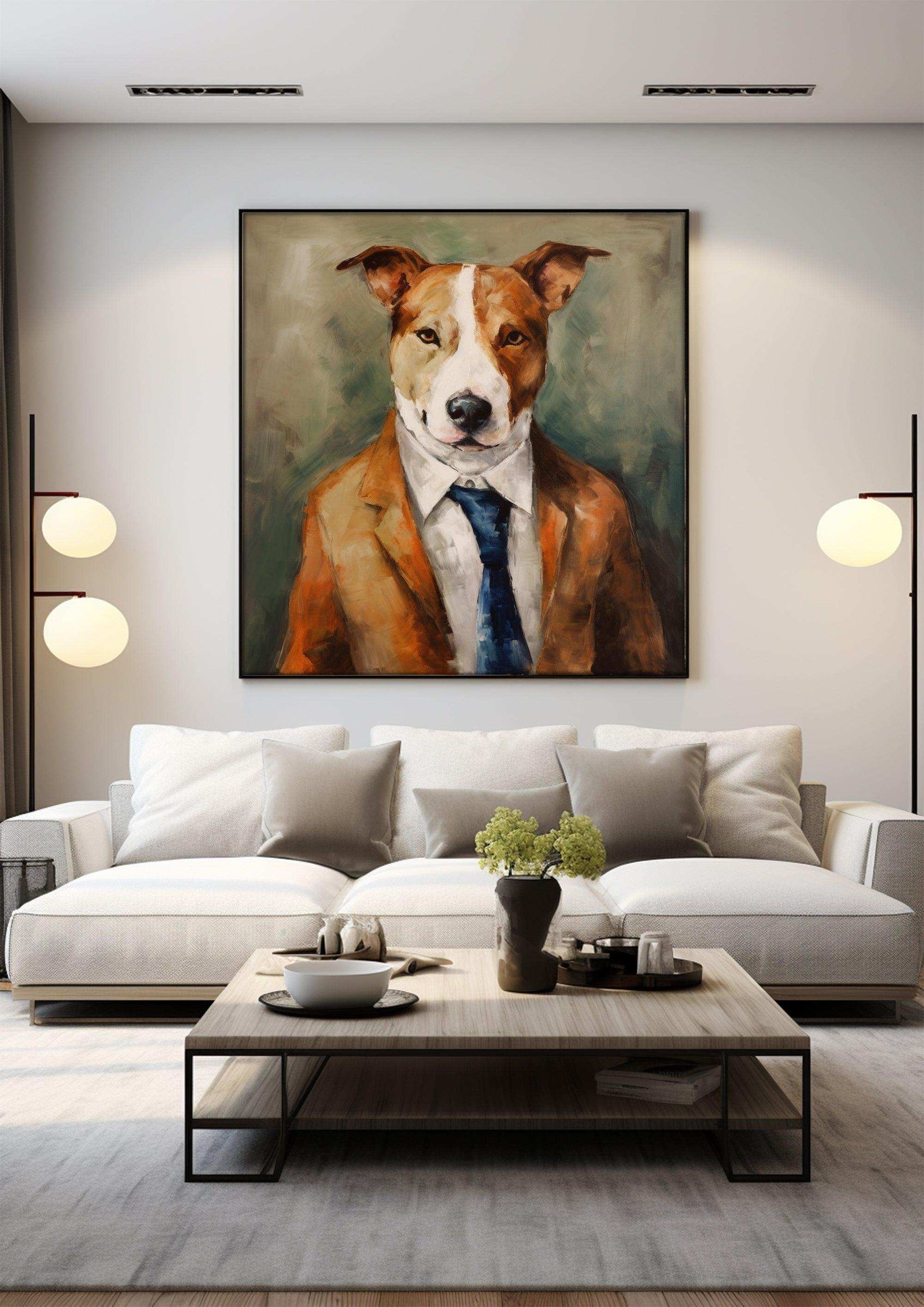 Abstract portrait painting，Dog，Vintage Wall Art，3d print texture，Wall Art Canvas print，Digital Download files