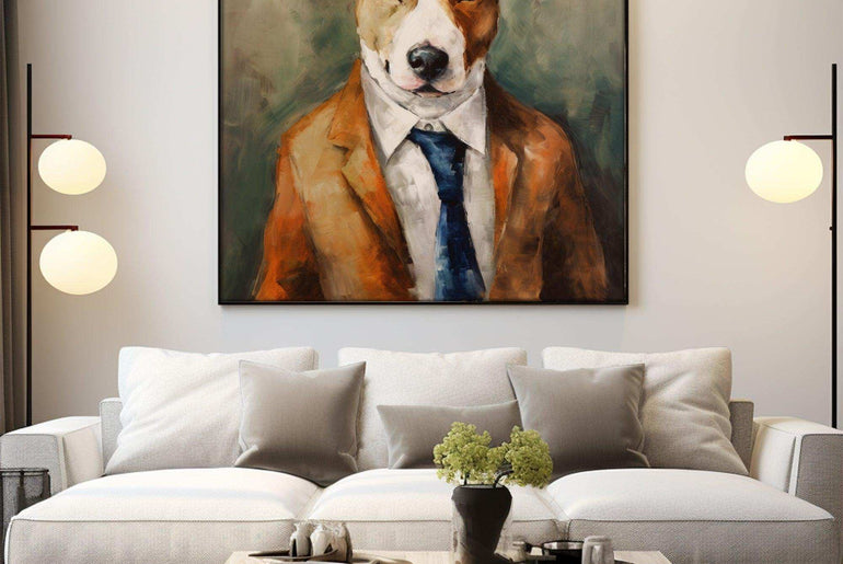 Abstract portrait painting，Dog，Vintage Wall Art，3d print texture，Wall Art Canvas print，Digital Download files