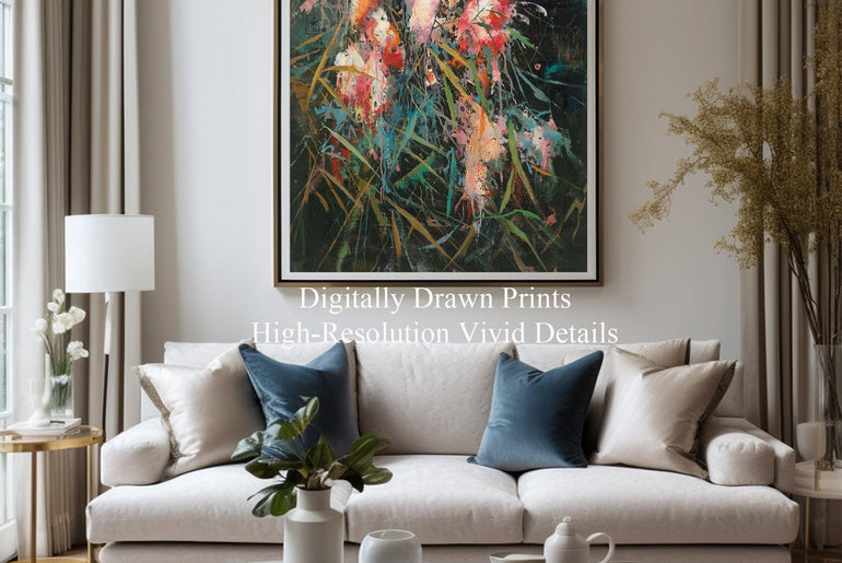 Decorative Wall Art Reed Bushes, Giclée Prints,Framed Canvas Printable #114