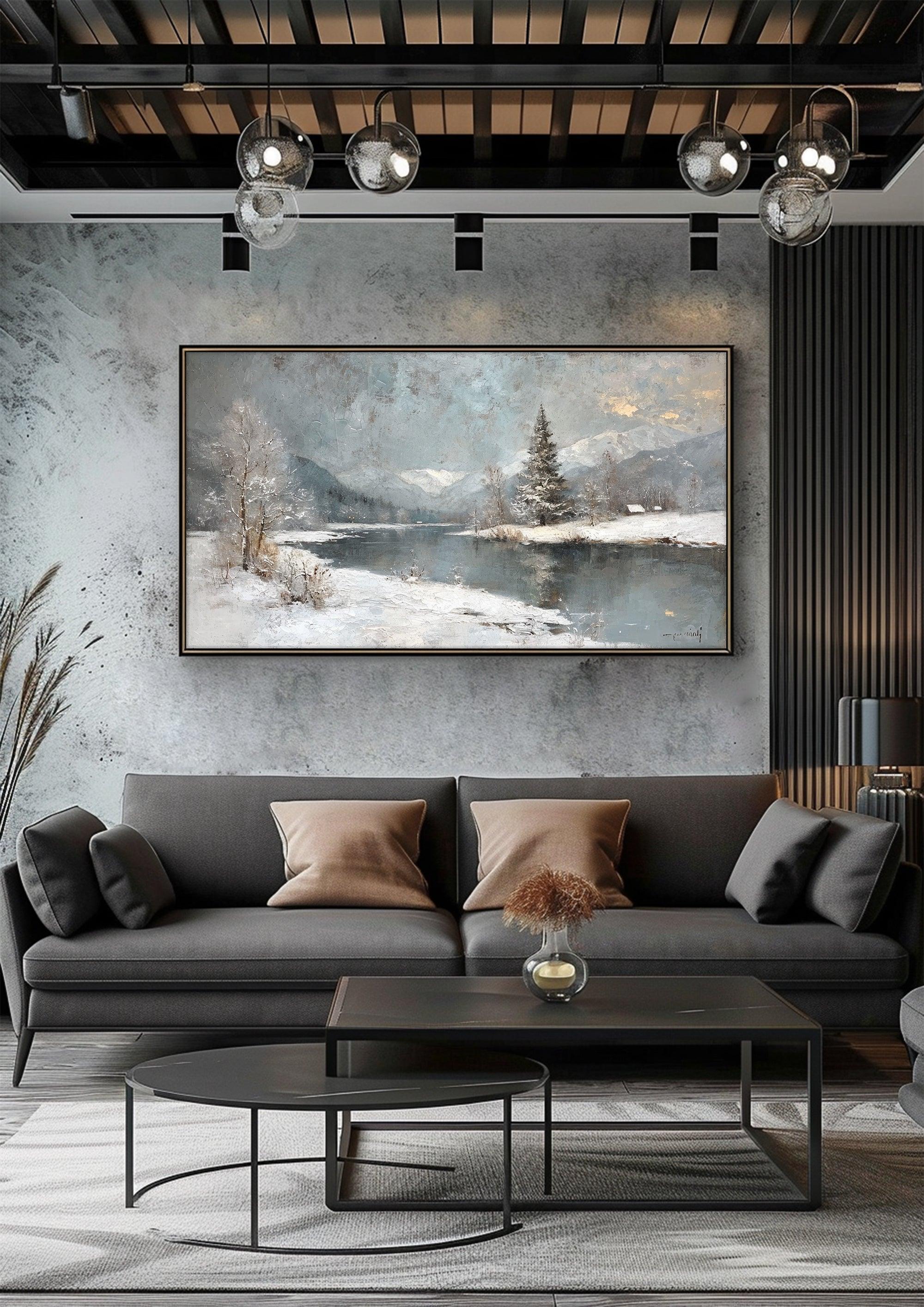 Landscape，Hand Painted Colorful Decorative Canvas Artwork，Moody Wall Decor，Cotton Gloss Canvas Living Room Decor，High-Quality Waterproof Decorative Canvas Art