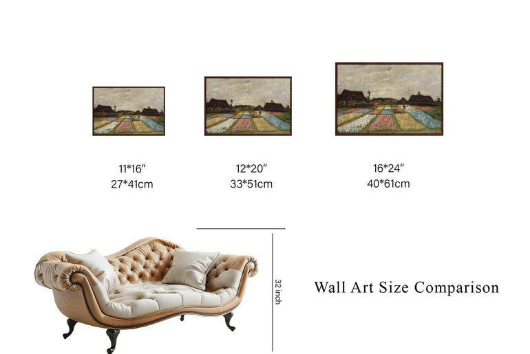 Van Gogh Inspired Giclée Vintage Wall Art ， Impressionist Farmhouse Fields & Art Deco Canvas Prints #66