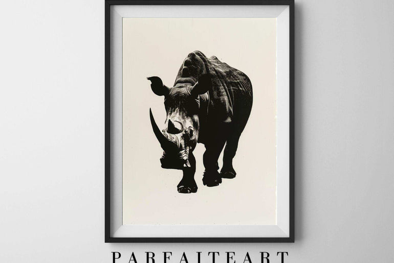 Rhinoceros Ink Art Painting,Wall Art Prints,Poster,Digital Download Files P36