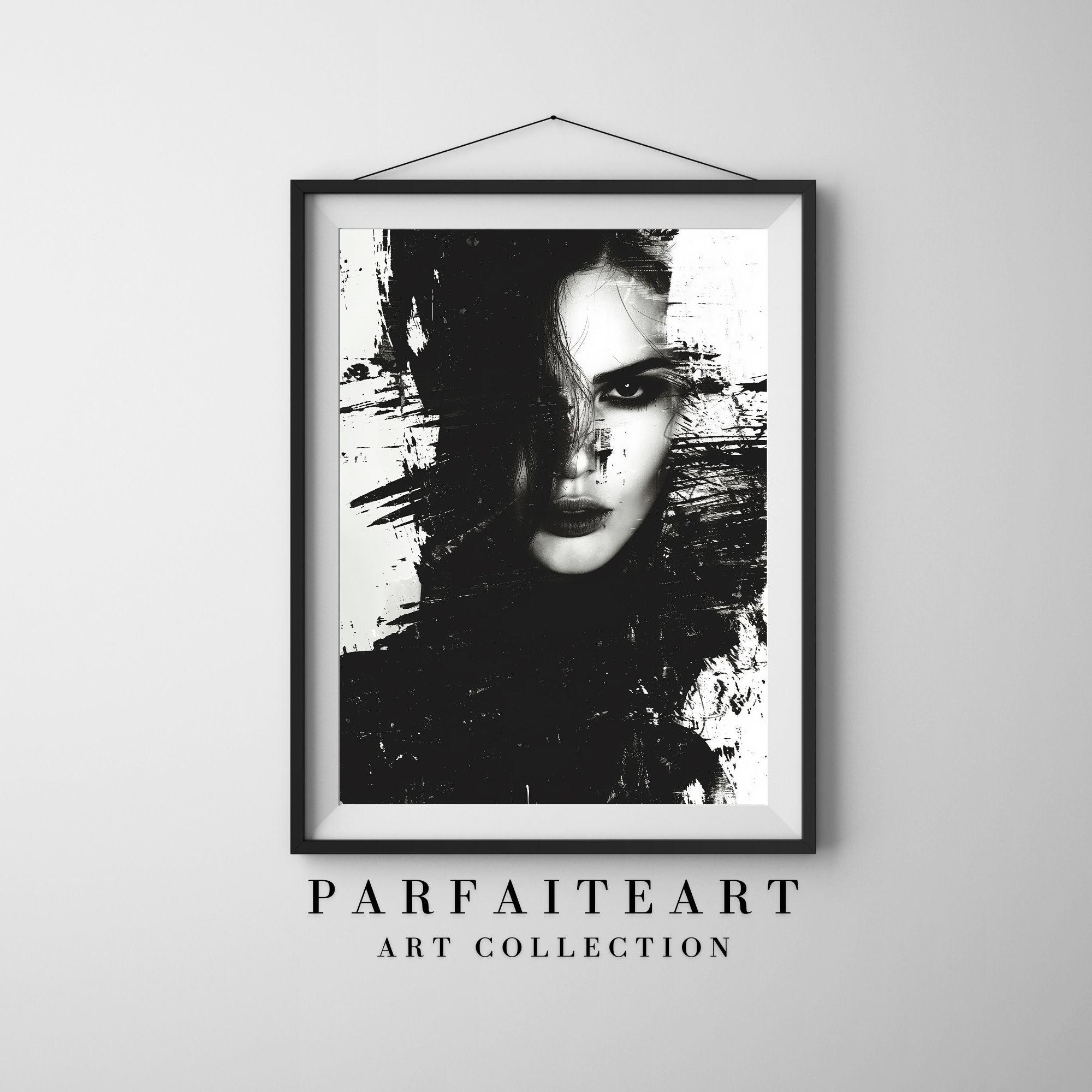 Abstract Ink Art Portrait, Fashion Art,Wall Art Prints,Digital Download Files P15