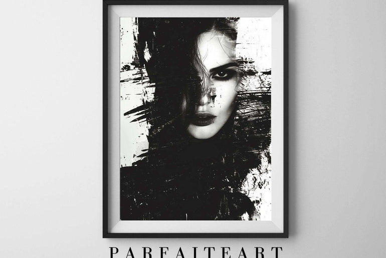 Abstract Ink Art Portrait, Fashion Art,Wall Art Prints,Digital Download Files P15