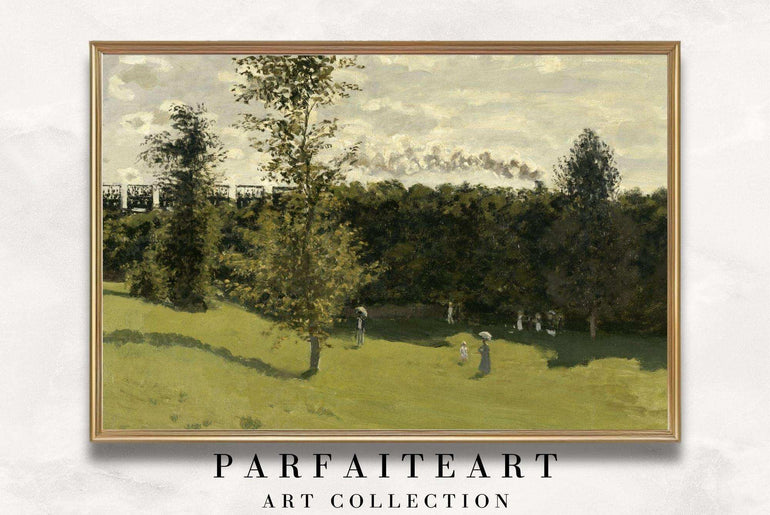 Monet's Artwork: Exquisite Impressionist Landscape Giclée Prints - Art Deco-Infused Vintage Canvas Print #78