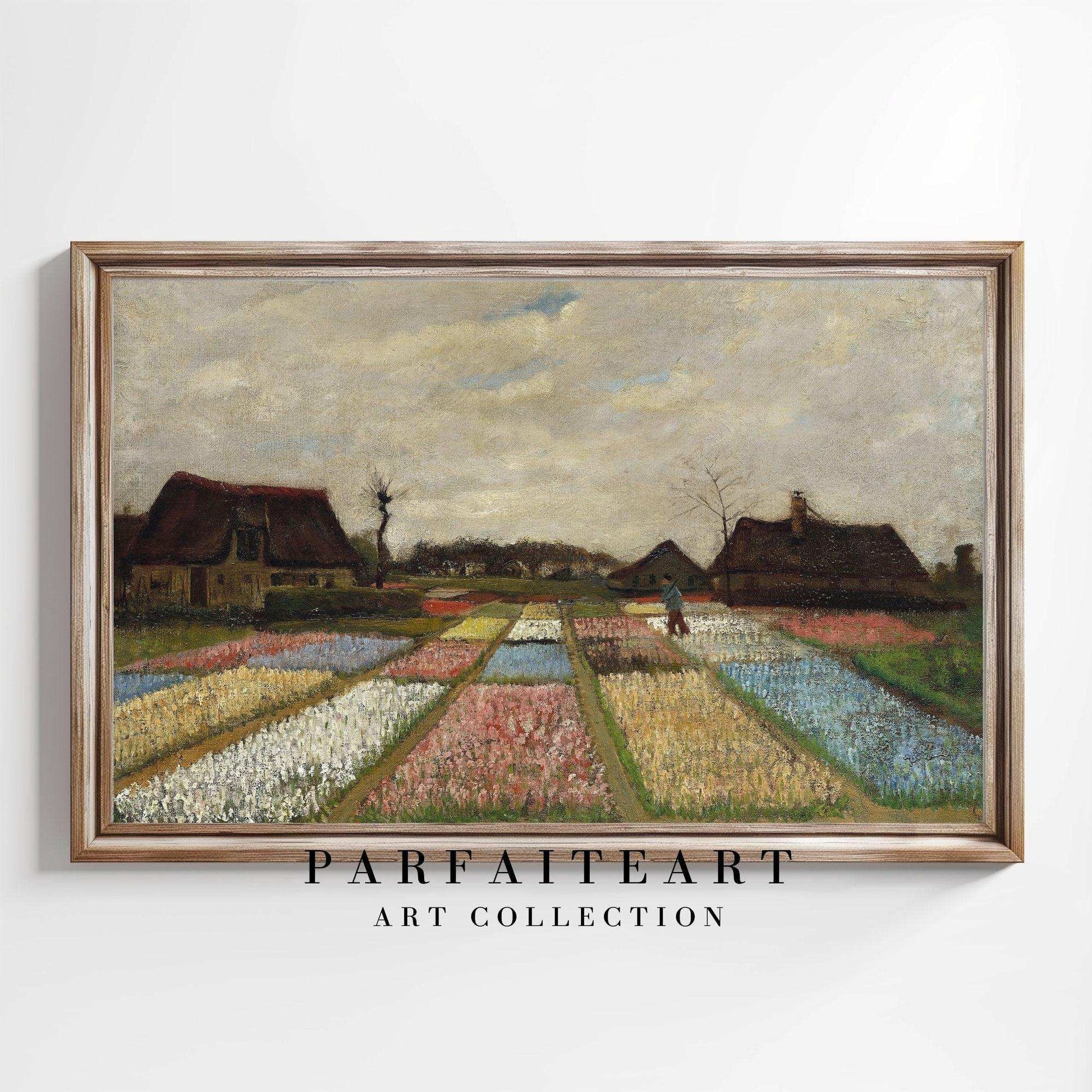 Van Gogh Inspired Giclée Vintage Wall Art ， Impressionist Farmhouse Fields & Art Deco Canvas Prints #66