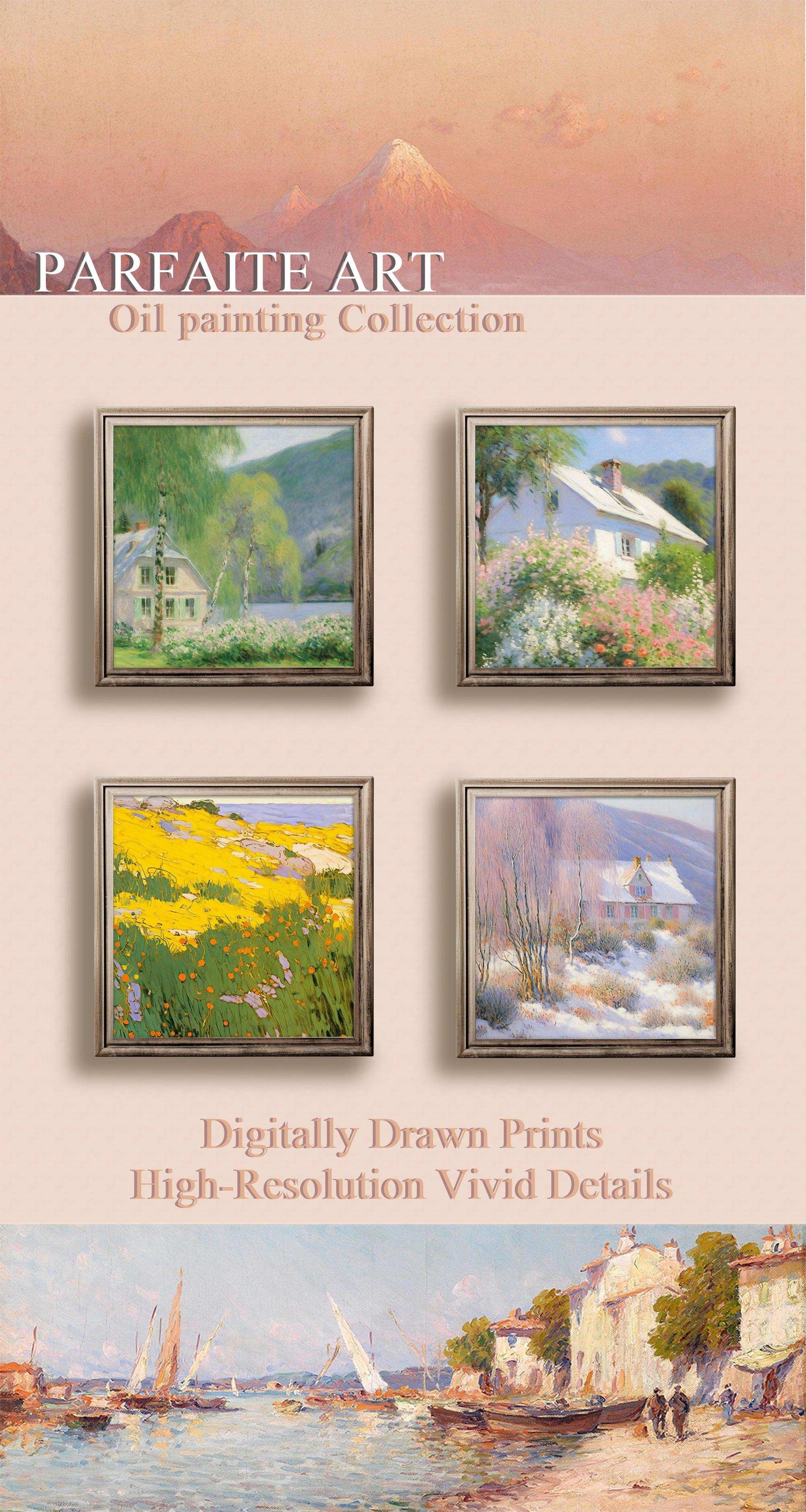 Enigmatic Landscape: Mounet-Inspired Impressionism - Printable Vintage Art Download