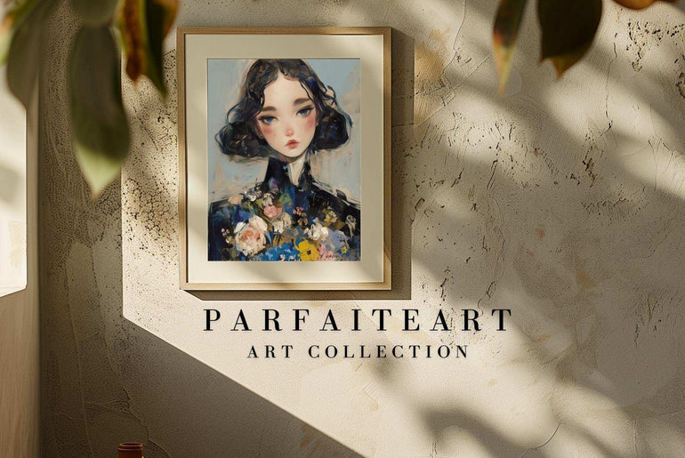 Illustration Lady Portrait,Wall Art Prints,Digital Download Files P19