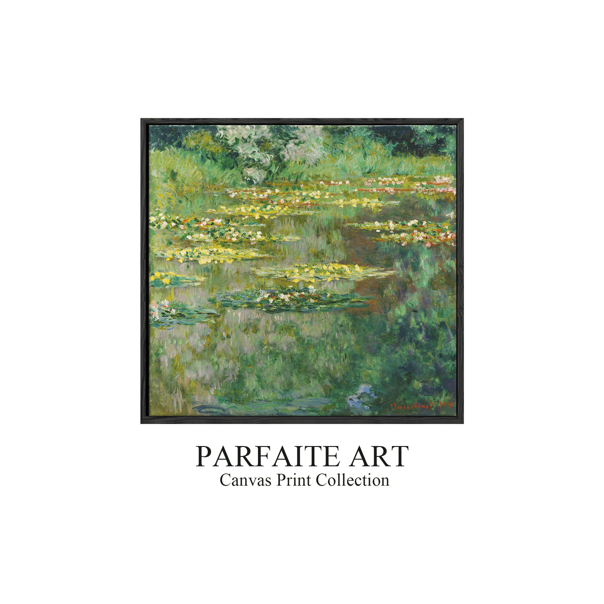 The Waterlily Pond, 1904 by Claude Monet | Floral Art | Monet Art Prints | Framed Giclee Print | ParfaiteArt