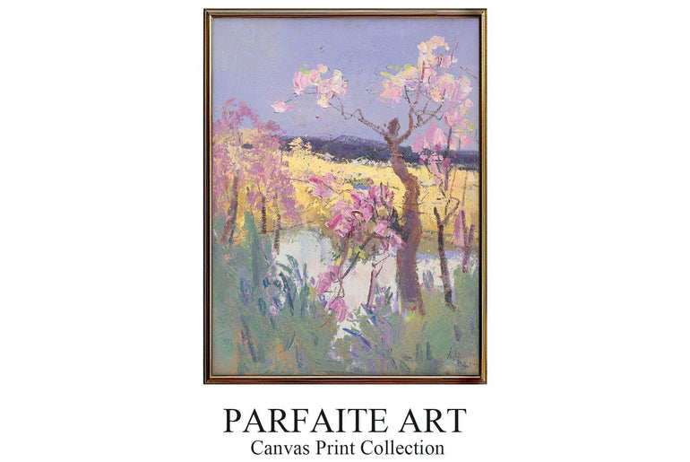 Landscapes,Impressionist,Abstract Art,Framed Canvas Print #119