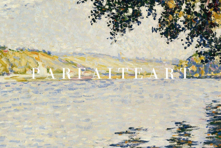 Impressionist Riverside Landscape Canvas Print - Art Deco & Vintage Printable Artwork #80