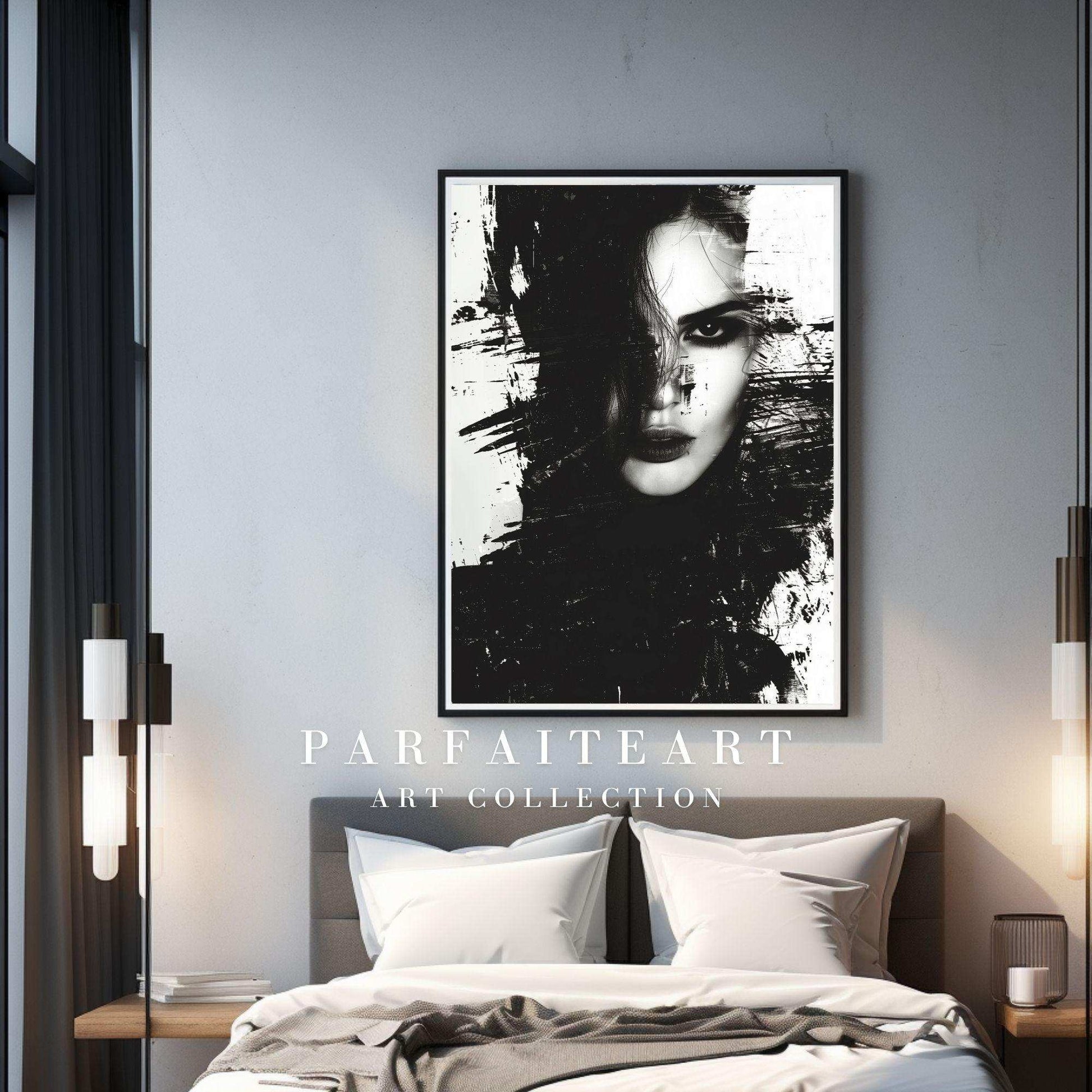 Abstract Ink Art Portrait, Fashion Art,Wall Art Prints,Digital Download Files P15