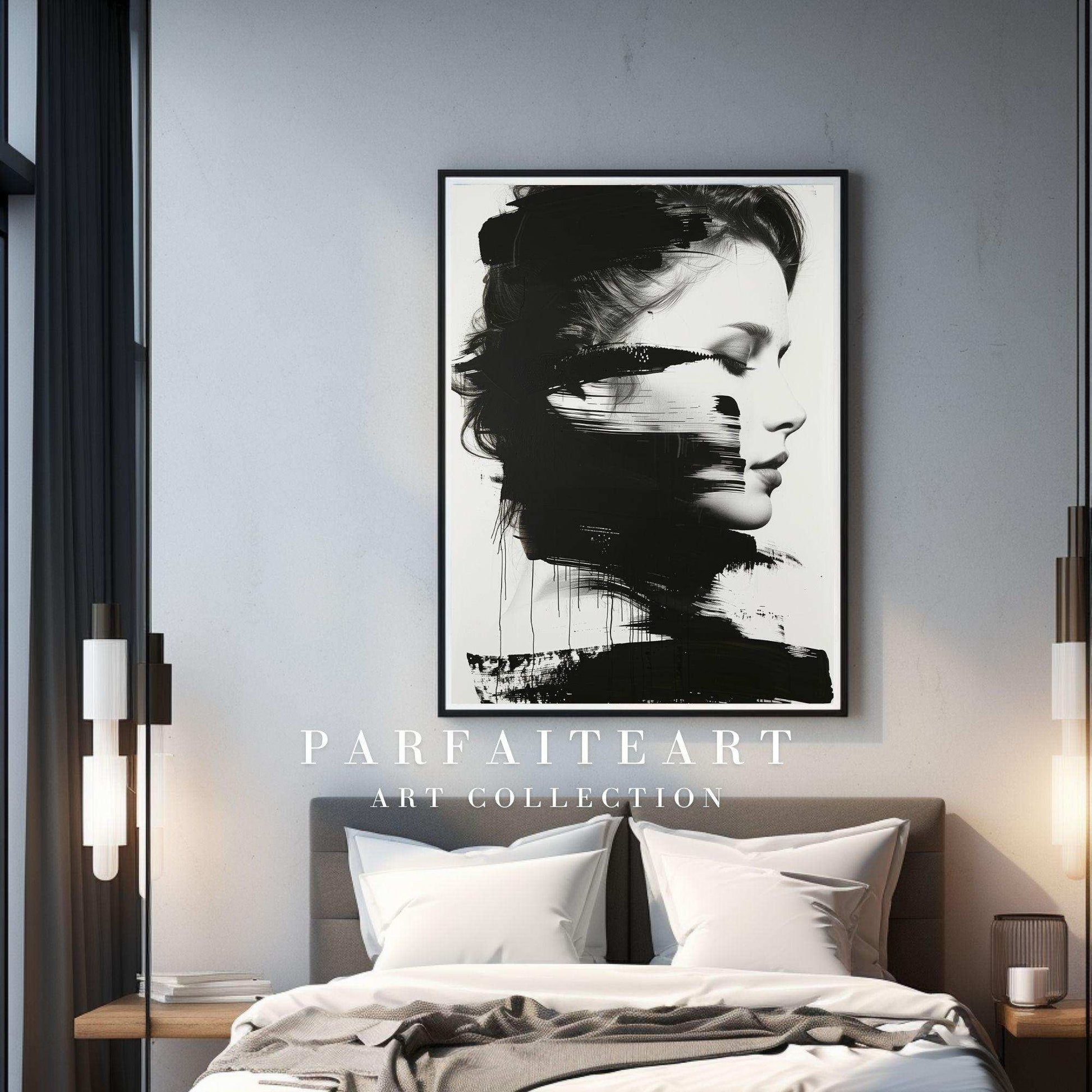 Abstract Ink Art Portrait, Fashion Art,Wall Art Prints,Digital Download Files P16