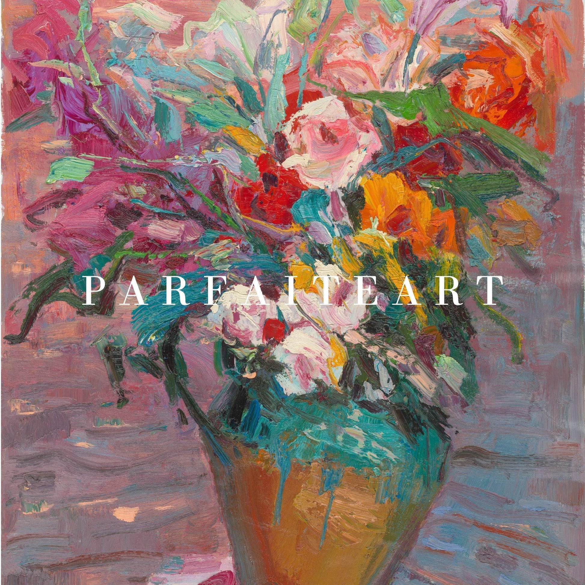 Decorative Wall Art Prints,Impressionist Art Style Floral Plants,Framed Canvas Print #116