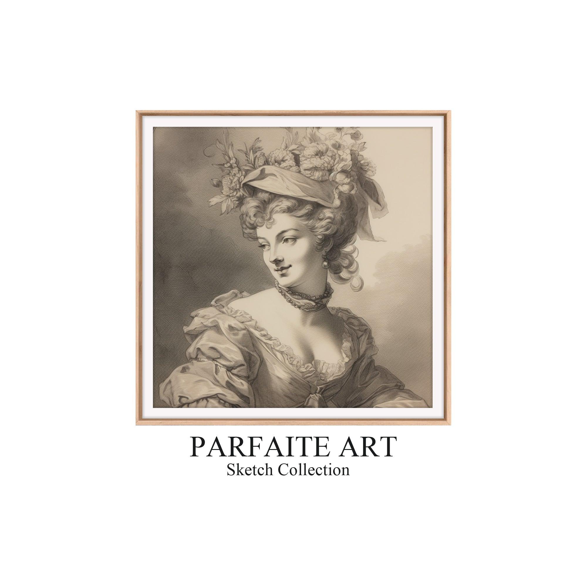 Classical Woman Portrait | Vintage Wall Art |Sketch etching printing |Moody Wall Decor |Home Decor Aesthetics|PRINTABLE Art |Digital Download