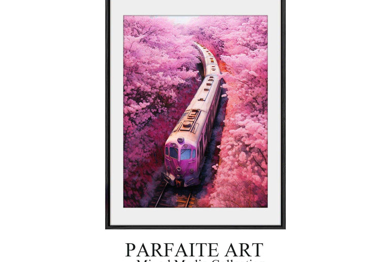 Romantic Train illustration|Wall Art Decor|Wall Art Print |Wall Decorative Arts|Gifts for children，bedroom livingroom,kidsroom|PRINTABLE Art |Digital Download