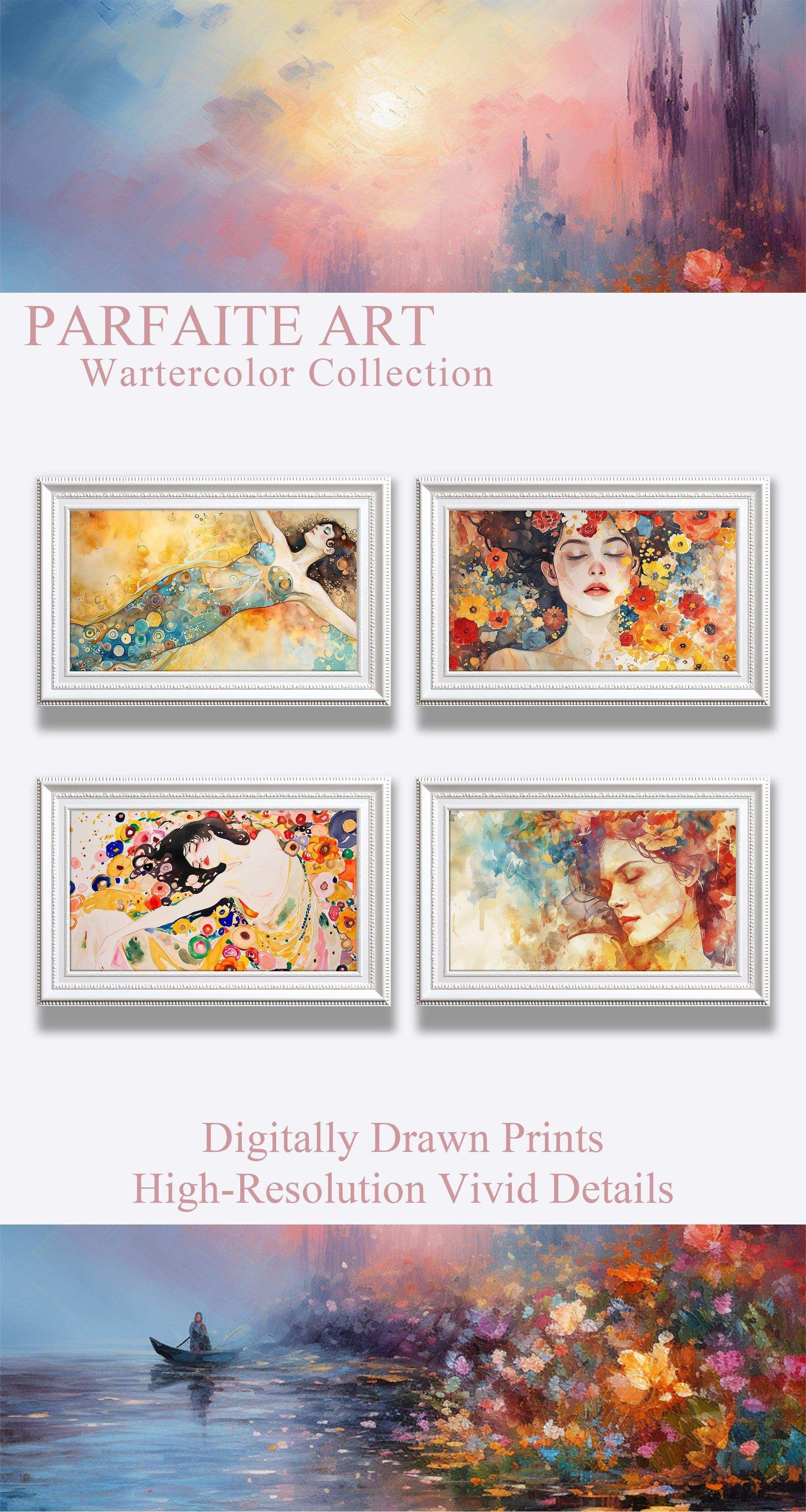 Vintage Elegance: Abstract Watercolor Symphony - Premium Digital Art for Serene Home Ambiance