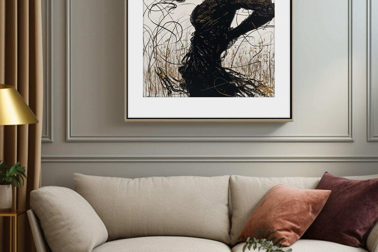 Abstract Ink Art,Framed Poster Wall Art,Modern