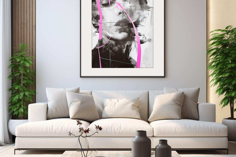 Fashion Forward: Modern Abstract Portrait & Lady Ink Art - Framed Poster Prints for Chic Home Decor