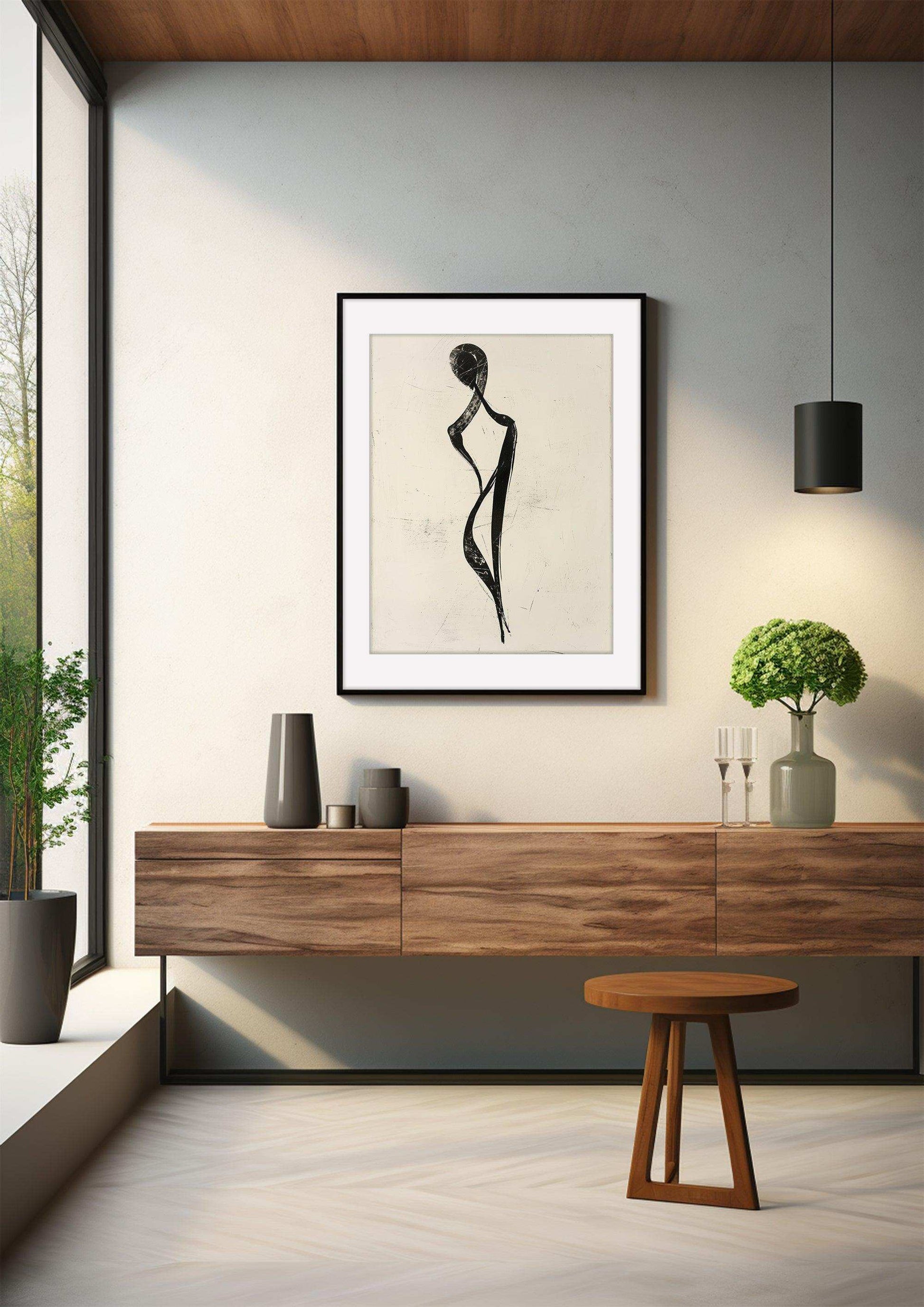 Abstract Ink Art,Framed Fine Art Prints,Minimalist