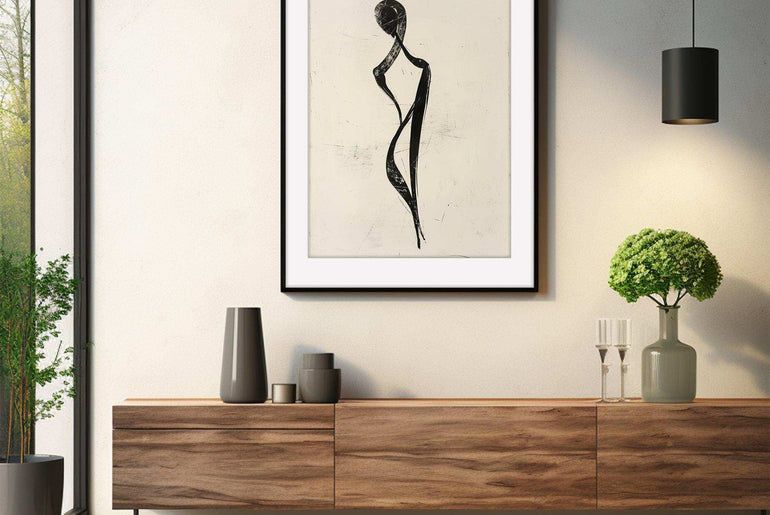 Abstract Ink Art,Framed Fine Art Prints,Minimalist