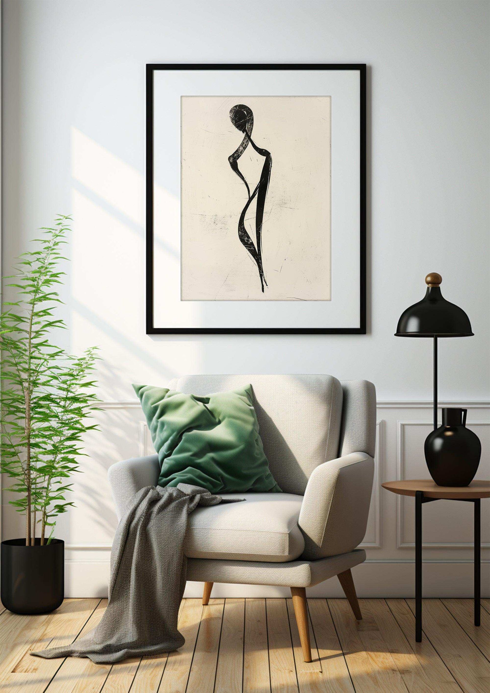 Abstract Ink Art,Framed Fine Art Prints,Minimalist